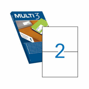 Multi3 Pack de 200 Etiquetas Blancas Cantos Rectos Tama?o 210.0X148.0mm con Adhesivo Permanente para Multiples Usos
