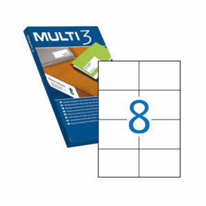 Multi3 Pack de 800 Etiquetas Blancas Cantos Rectos Tama?o 105.0X74.0mm con Adhesivo Permanente para Multiples Usos