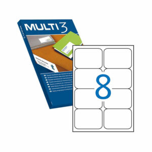 Multi3 Pack de 800 Etiquetas Blancas Cantos Romos Tama?o 99.1X67.7mm con Adhesivo Permanente para Multiples Usos