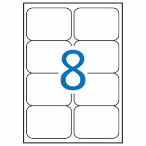 Apli Pack de 800 Etiquetas Rectangulares 99,1x67,7mm - 100 Hojas por 8 Etiquetas - Adhesivo Permanente - Cantos Romos - Color Blanco