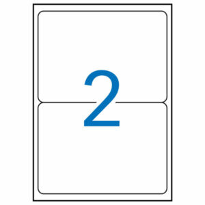 Apli Pack de 200 Etiquetas Rectangulares 199.6x144.5mm - 100 Hojas por 2 Etiquetas - Adhesivo Permanente - Cantos Romos - Color Blanco
