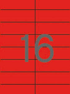 Apli Etiquetas Rojas Permanentes 105.0 x 37.0mm 20 Hojas
