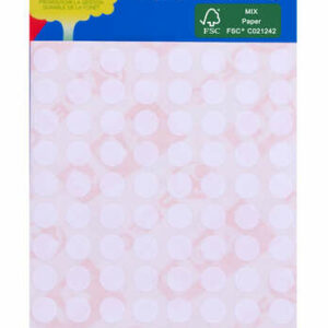 Apli Minibolsa de 480 Etiquetas Redondas ? 8.0mm - 5 Hojas por 96 Etiquetas - Adhesivo Permanente - Color Blanco