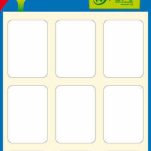 Apli Minibolsa de 54 Etiquetas Rectangulares 22x32mm - 6 Hojas por 9 Etiquetas - Adhesivo Permanente - Cantos Romos - Color Blanco
