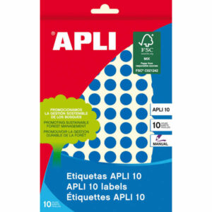 Apli Etiquetas 10 Azules ? 10mm 8 Hojas