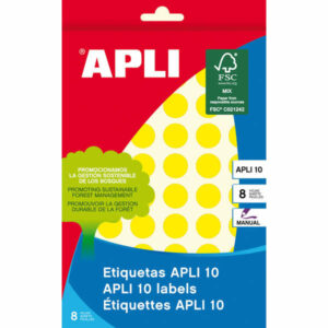 Apli Etiquetas 10 Amarillas ? 13mm 8 Hojas