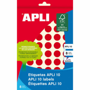 Apli Etiquetas 10 Rojas ? 13mm 8 Hojas