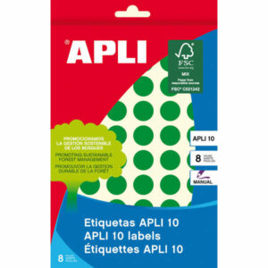 Apli Etiquetas 10 Verdes ? 13mm 8 Hojas