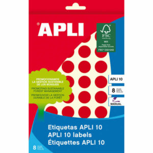 Apli Etiquetas 10 Rojas ? 16mm 8 Hojas