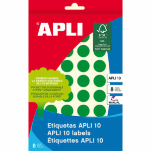 Apli Etiquetas 10 Verdes ? 16mm 8 Hojas