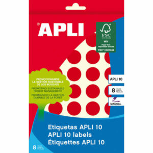 Apli Etiquetas 10 Rojas ? 19mm 8 Hojas