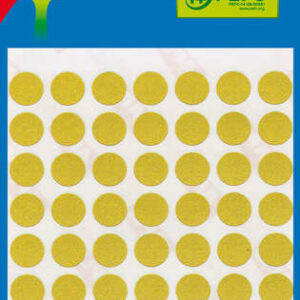 Apli Minibolsa de 315 Etiquetas Redondas ? 10mm - 5 Hojas por 63 Etiquetas - Adhesivo Permanente - Aptas para Escritura con Lapiz, Boligrafo y Rotulador - Color Amarillo