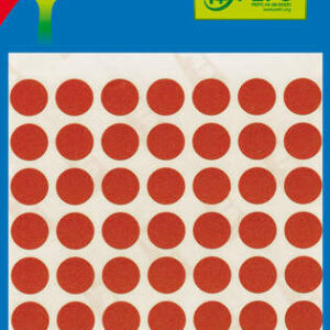 Apli Minibolsa de 315 Etiquetas Redondas ? 10mm - 5 Hojas por 63 Etiquetas - Adhesivo Permanente - Color Rojo