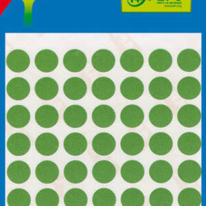 Apli Minibolsa de 315 Etiquetas Redondas ? 10mm - 5 Hojas por 63 Etiquetas - Adhesivo Permanente - Color Verde