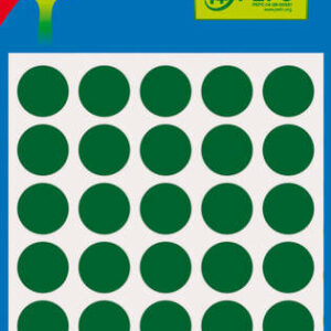 Apli Pack de 175 Etiquetas Redondas - Tama?o ? 13mm - Aptas para Escritura Manual - Adhesivo Permanente - Color Verde