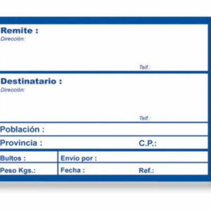 Apli Rollo de 200 Etiquetas para Envio con Texto Preimpreso - Tama?o 109x82mm - Color Blanco/Azul