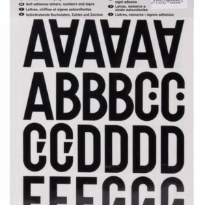 Apli Letras de Palo Mayusculas Adhesivas - Altura 40mm - Pack de 5 Hojas - Color Negro - Facil Identificacion y Se?alizacion