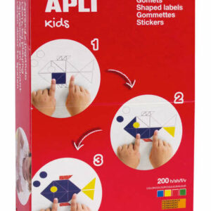 Apli Caja de 15.400 Gomets Redondos ? 13mm - Adhesivo Permanente - Ideal para Escuelas Infantiles y Colegios - Colores Surtidos