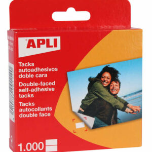Apli Pack de 1000 Tacks Autoadhesivos Doble Cara - Tama?o 12x16mm - Ideal para Manualidades y Albumes - Libre de Acidos