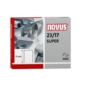 Novus 23/17 Super Caja de 1000 Grapas 23/17 Galvanizadas para Grapadoras de Gruesos