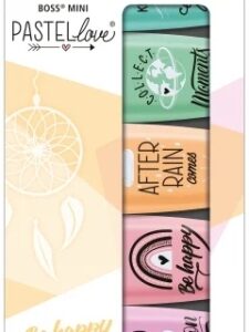 Stabilo Boss Mini Pastellove Pack de 6 Marcadores Fluorescentes - Trazo entre 2 y 5mm - Tinta con Base de Agua - Antisecado - Colores Rosa, Fucsia, Naranja, Verde, Gris, y Turquesa