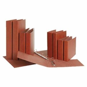 Mariola Carpeta Archivador de 2 Anillas Carton Gofrado Cuero - Tama?o Cuarto Natural - Anillas Redondas 40mm - Medidas 24x21x5.5cm - Color Marron