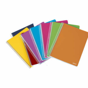 Ancor Classic Stripes Cuaderno Espiral Tama?o Folio Raya Horizontal - 80 Hojas 90gr - Tapa de Plastico - Colores Surtidos