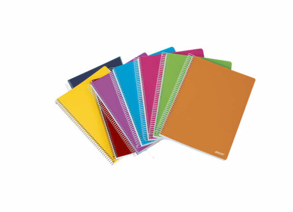 Ancor Classic Stripes Cuaderno Espiral Tama?o A5 Cuadriculado 4x4mm - 80 Hojas 90gr - Tapa de Plastico - Colores Surtidos