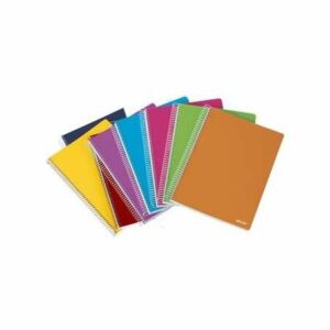 Ancor Classic Stripes Cuaderno Espiral Tama?o Folio Pautado Horizontal - 80 Hojas 90gr - Tapa de Plastico - Colores Surtidos