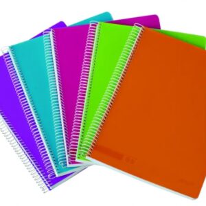 Ancor Classic Stripes Cuaderno Espiral Tama?o Folio Raya Horizontal - 80 Hojas 90gr - Tapa de Plastico - Colores Surtidos
