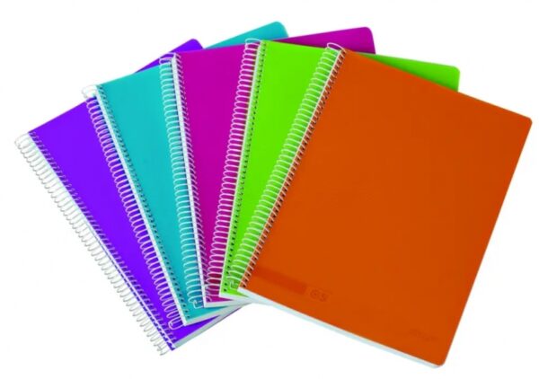 Ancor Classic Stripes Cuaderno Espiral Tama?o Folio Raya Horizontal - 80 Hojas 90gr - Tapa de Plastico - Colores Surtidos