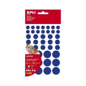 Apli Pack de 864 Gomets de Diferentes Colores, Formas y Tama?os - Adhesivo Permanente - Desarrollo Psicomotor - Calidad y Seguridad Certificada