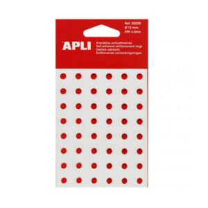 Apli Caja de 240 Dispensadora de Arandelas de Refuerzo ?13mm - Ideal para Escuela, Oficina y Hogar - Alta Resistencia a Tirones y Rozaduras - Color Transparente