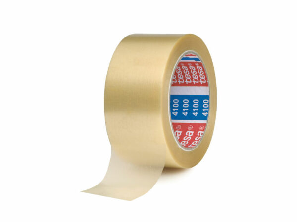 Tesa 4100 Precinto de Embalar Resistente 50mm x 66 Metros - PVC Rugoso - Adhesivo Potente - Transparente