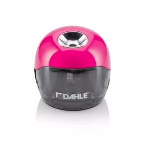 Dahle 250 Afilalapices Electrico - Para Lapices de ? 8mm - Gran Deposito Transparente - Alimentacion con Pilas AA - Color Rosa