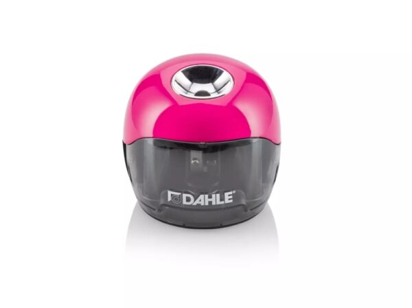 Dahle 250 Afilalapices Electrico - Para Lapices de ? 8mm - Gran Deposito Transparente - Alimentacion con Pilas AA - Color Rosa